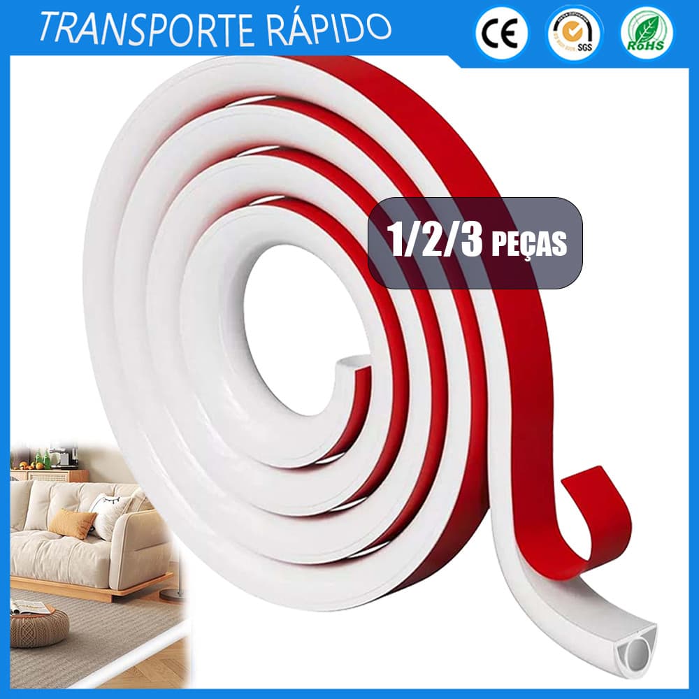 Volumes 1/2/3 Conduíte flexível de PVC branco D20 para gestão de cabos no chão, protetor de cabos, ocultador de cabos