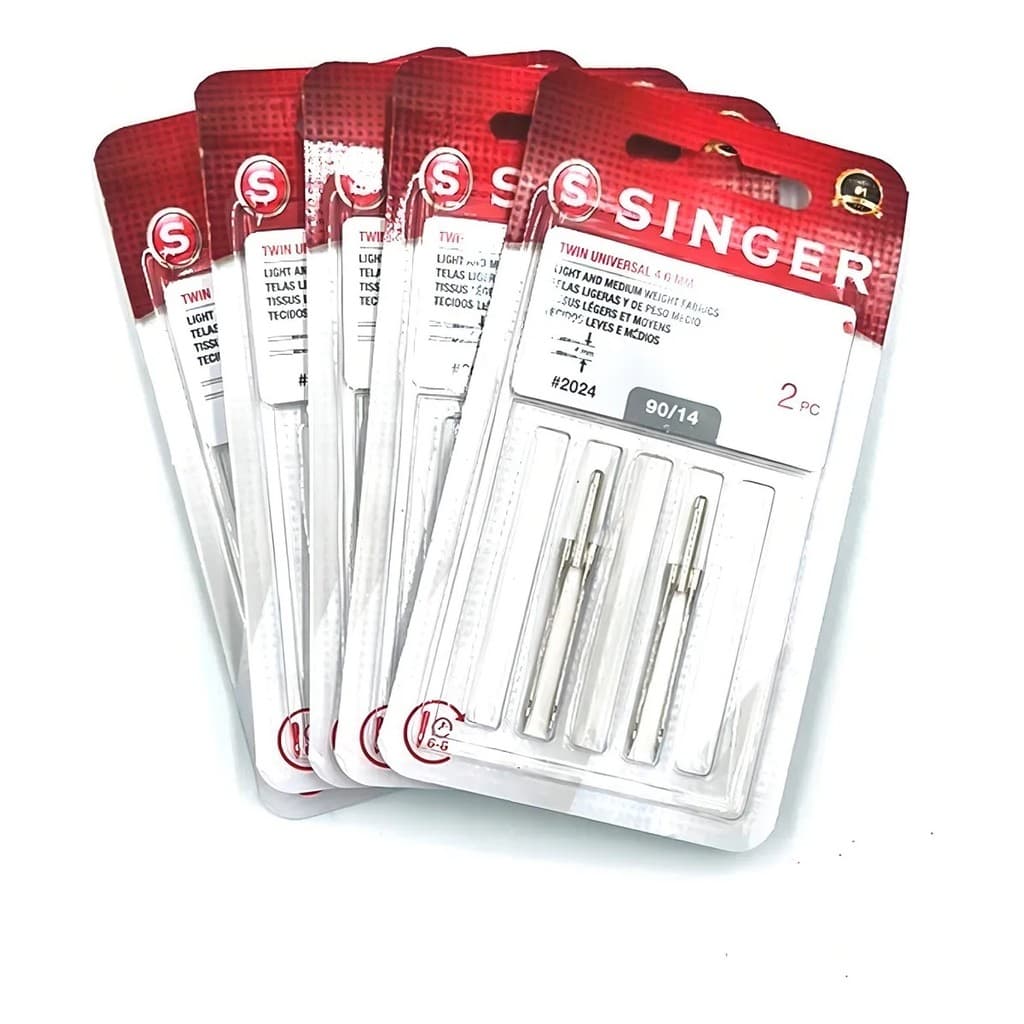 Agulha Singer Dupla 2025 - Blister com 2 unidades 90/14