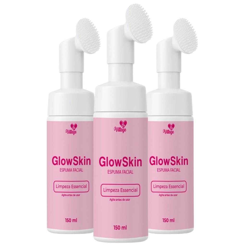 3 Sabonete Facial em Espuma GLOW SKIN: Limpeza Profunda para uma Pele Iluminada