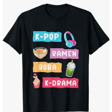 Camiseta camisa estampada K-Pop Fashion for Fans of Korean K-Drama & K-Pop Merchandise Camisa Blusa Unissex Algodão