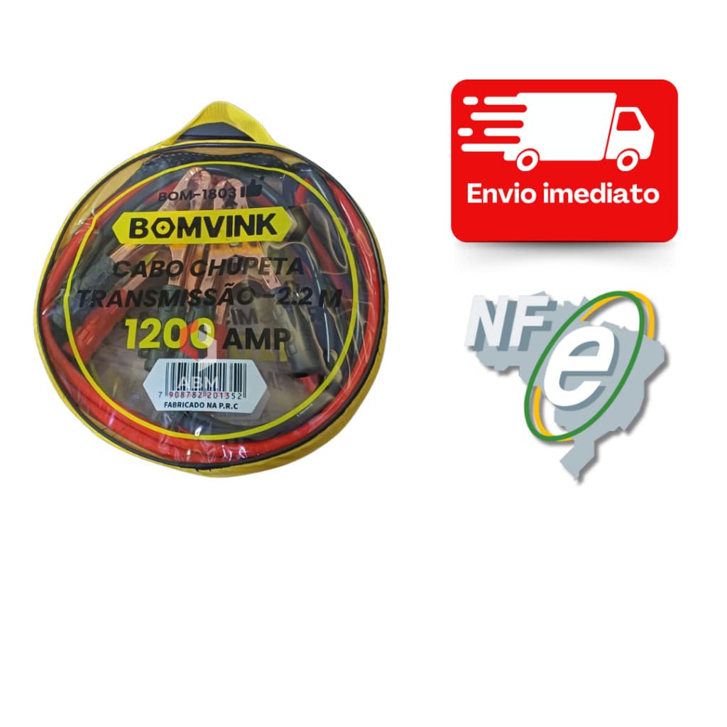Cabo com conector de bateria p/carro 1200amp bom-1803