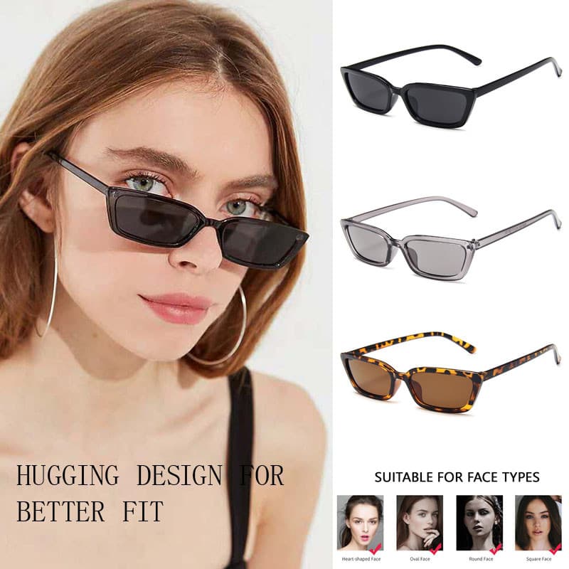 Moda Pequena Armação Óculos De Sol Feminino Retro Quadrado Vidro Senhora