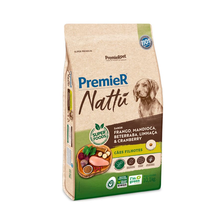 Ração para cães filhotes Premier Nattú 10,1kg