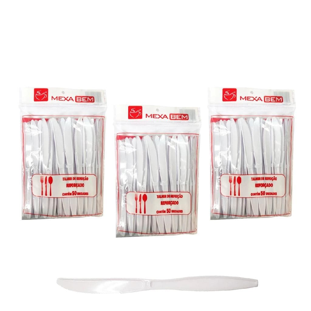 FACA descartável Reforçada Sobremesa Almoço Jantar Kit 3