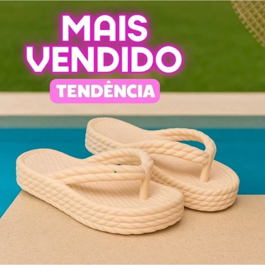 Chinela Plataforma Trançada Nuvem Feminina Sola Alta 4CM Oferta de Verão