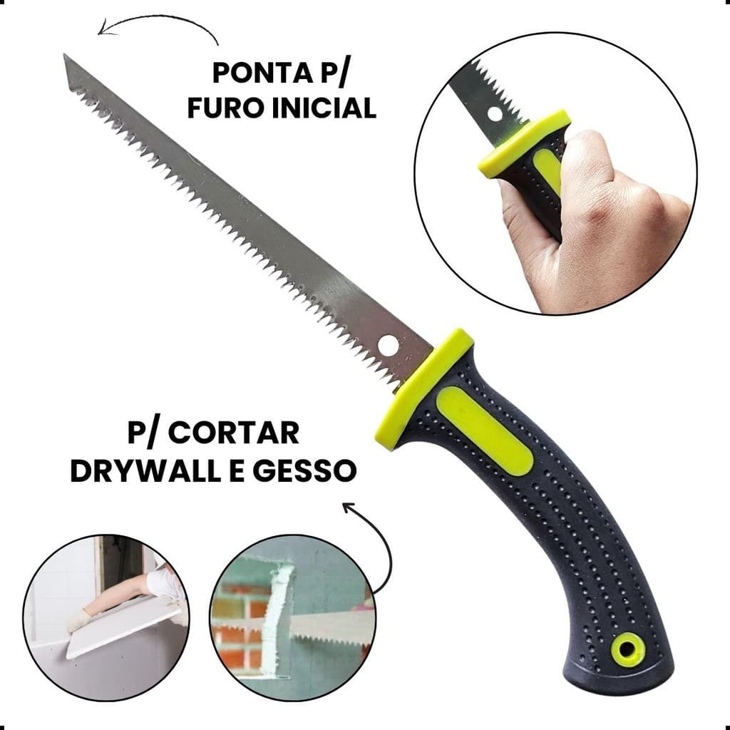 Serrote Gesso Drywall  6 Polegadas C/ Cabo Emborrachado Lâmina 16cm Profissional