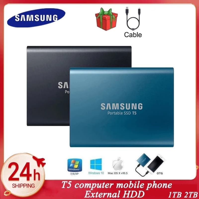 🔥SAMSUNG🔥  Unidade Externa SSD T5 1TB-128TB De Estado Sólido Hd Hard Portable Adequada Para Desktop