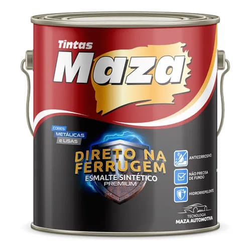Tinta Para Portão Enferrujado Ferro Esmalte Sintético Direto na Ferrugem 3,6L Maza Brilhante