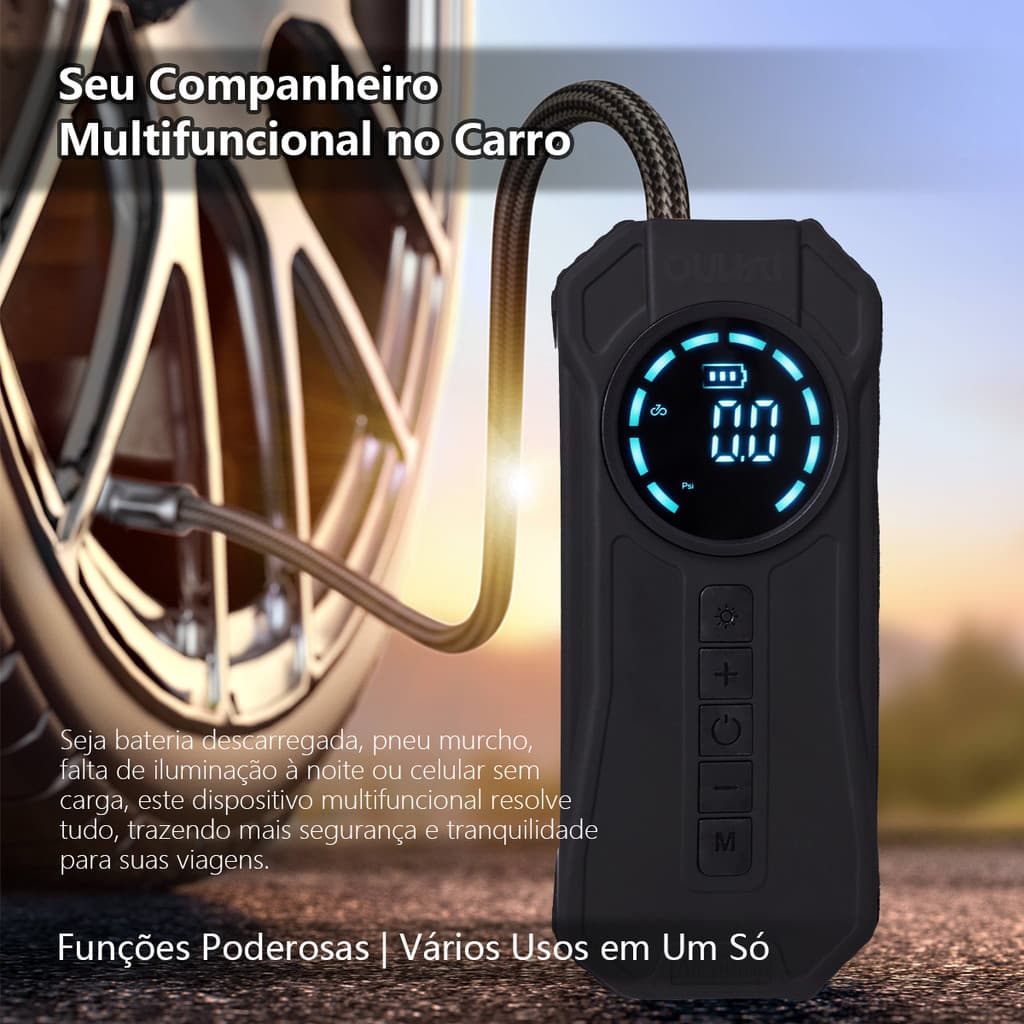 FUSHANG Air Compressor Power Bank Jump Starter Bateria Para 12v Emergência Dispositivo De Partida Pneu Inflator Bomba