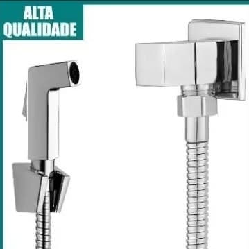 Ducha Higiênica Quadrada Luxo Banheiro 1/4 De Volta Gatilho Abs Luxo
