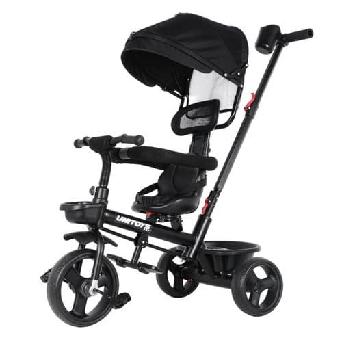 Triciclo Infantil Confortavel Com Empurrador Preto Seguro Resistente