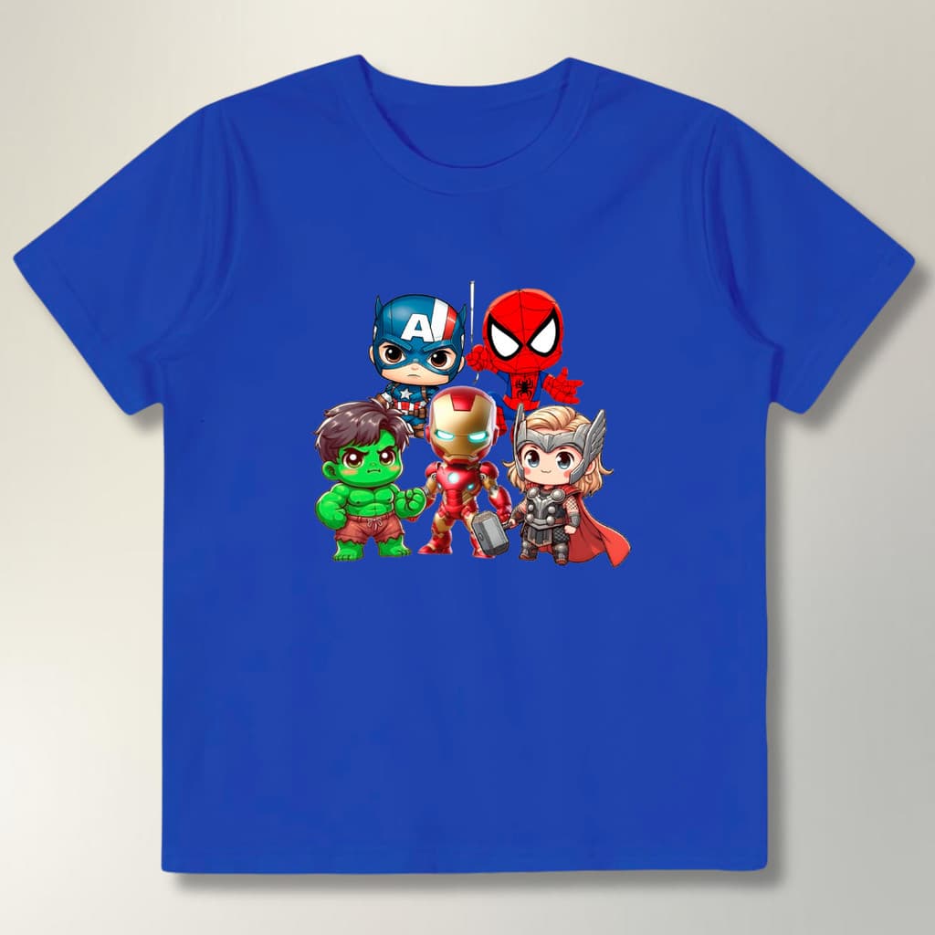 Camiseta Infantil Vingadores Baby Super Heróis Para Meninos Algodão Criança Confortável
