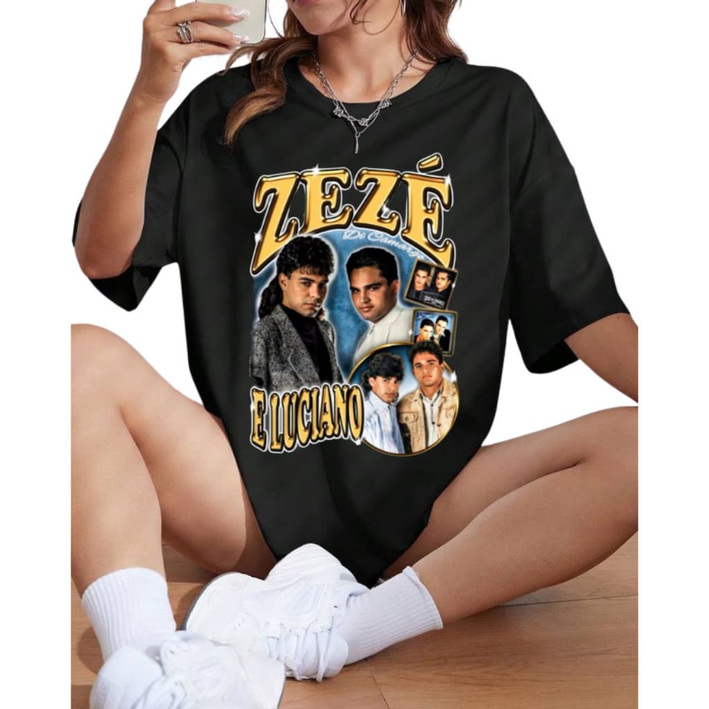 Camiseta Básica Unissex Zezé Di Camargo e Luciano - Clássicos do Sertanejo