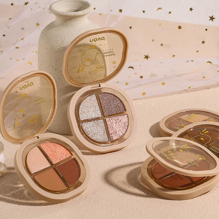Novo paleta de sombras de quatro cores perolada fosca Flash fino à prova d'água à prova de suor sem manchas fácil de col