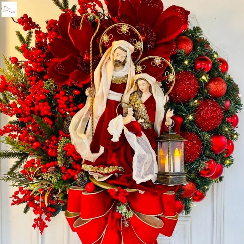 Guirlanda De Porta De Madeira De Natal Sinal De Suspensão Decoração De Sagrada