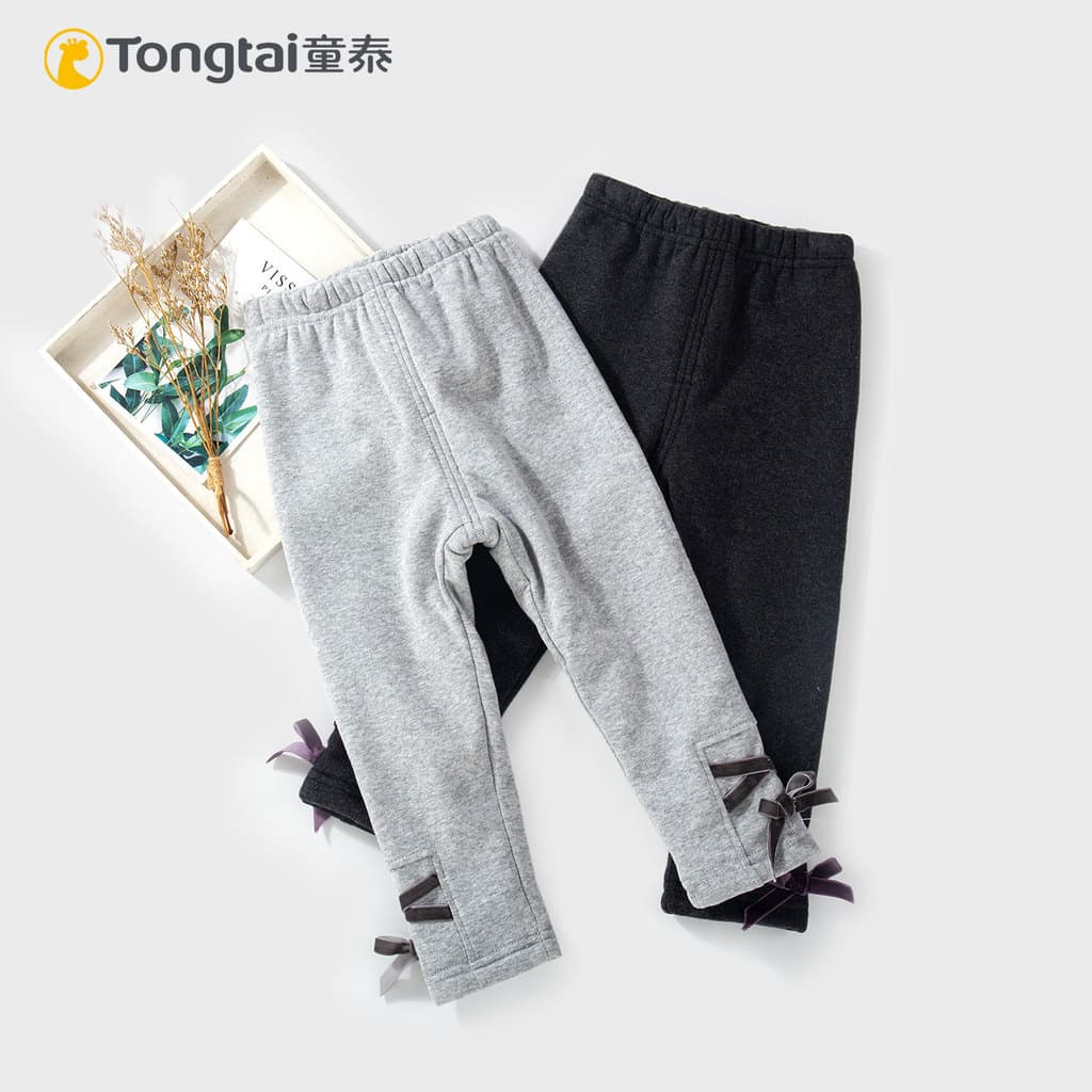 Tongtai outono inverno novo estilo bebê forro de lã leggings bebê quente exterior usar calças compridas leggings calças