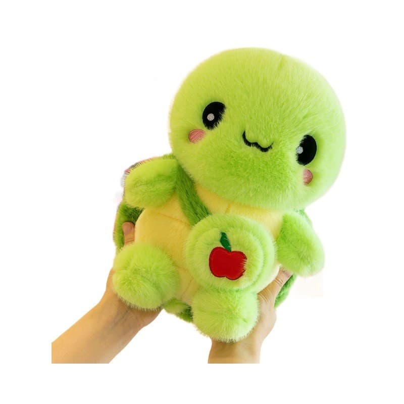 Fofo ​ Brinquedo De Pelúcia De Tartaruga De Maçã Verde , Boneca De Mochila Para Presente De Meninas-Aniversário De Anima