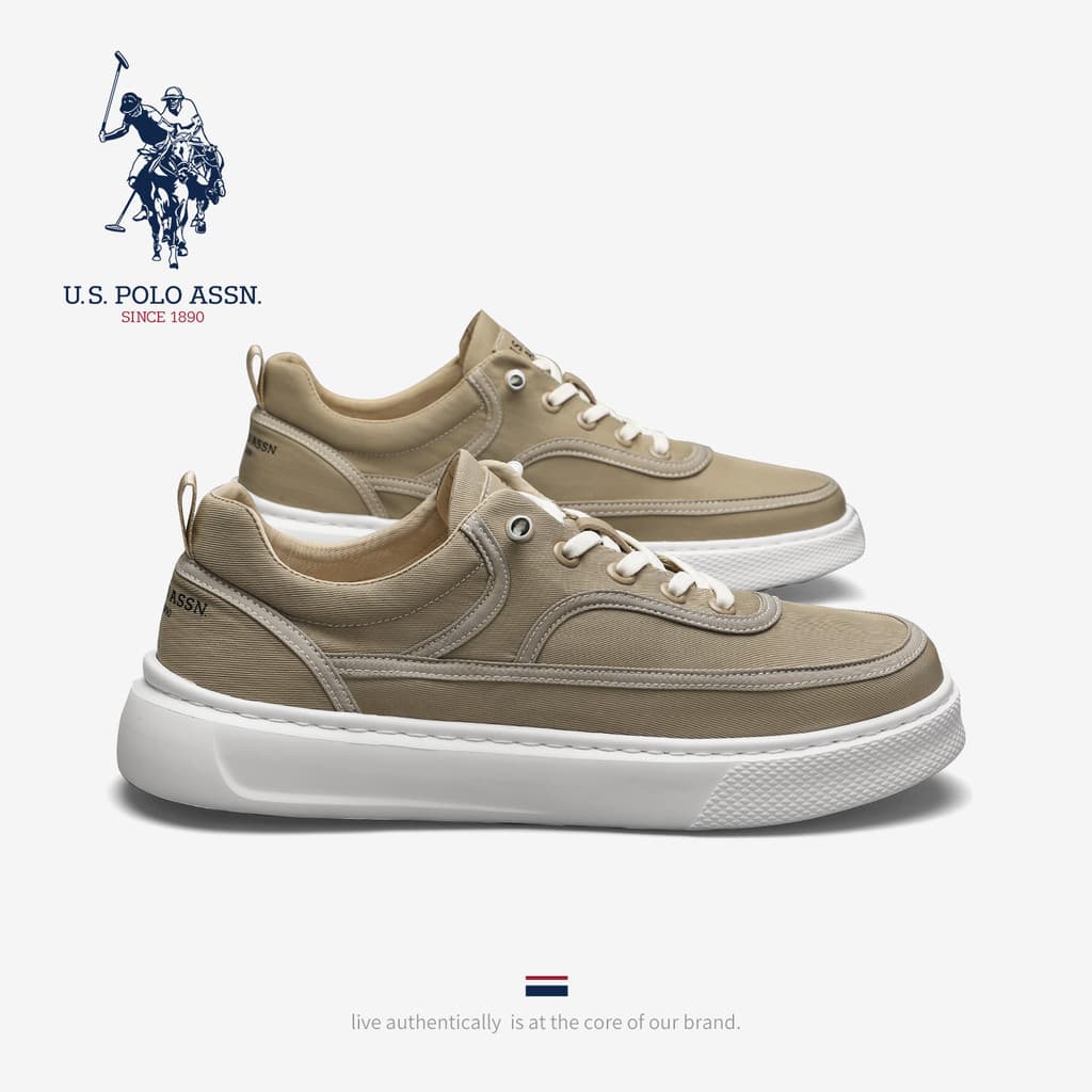 USPOLO ASSN. Sapatos de lona genuínos masculinos deslizamento em sapatos masculinos estilo fino respirável tênis esporti