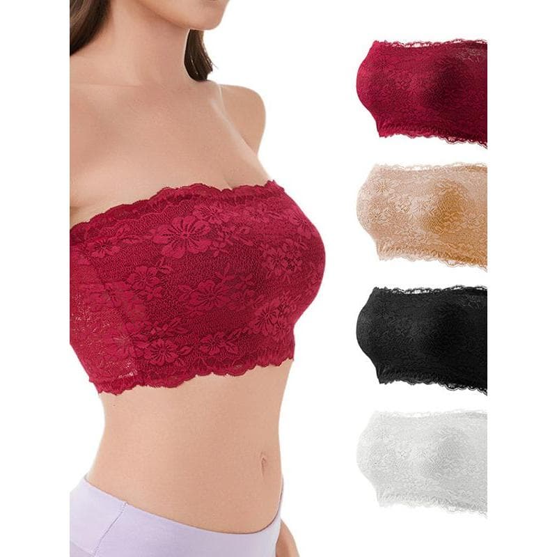 Comércio exterior tamanho grande tubo de renda superior senhoras flor sutiã sem alças roupa interior elástica verão cint