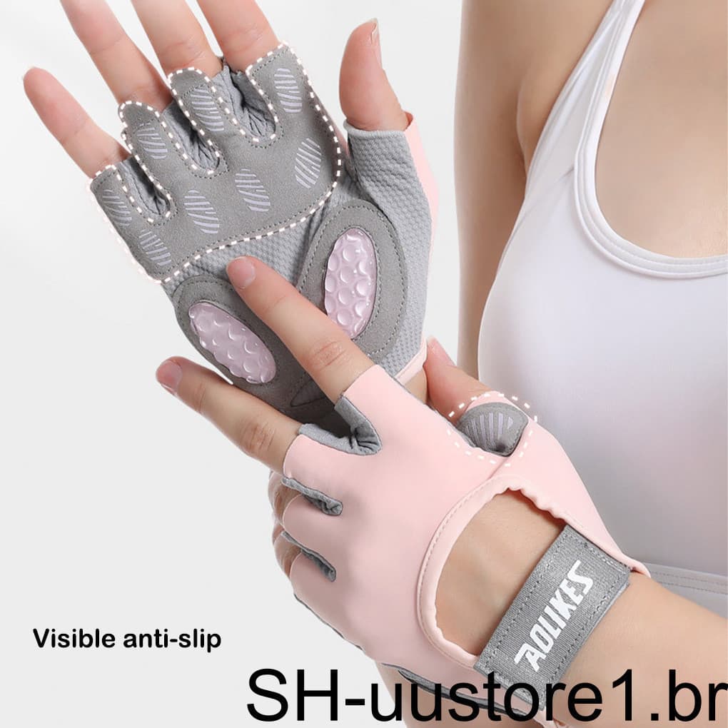 2 Pçs Luvas De Fitness Musculação Respirável Meio Dedo Luva Absorvente Suor Ciclismo Para Treinamento De Levantamento