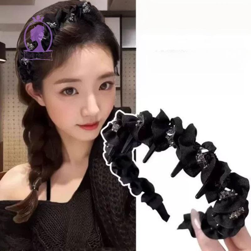 ANTH Elegante Temperamento Strass Design Hairband Para Mulheres Uso Diário Headwear Antiderrapante Lavagem Rosto Acessór