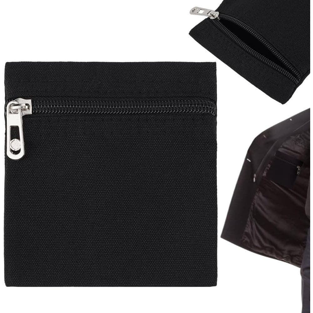 Conjunto de 2 bolsas laterais costuradas Benecret, com bolso interno de lona com zíper, adequado para jaquetas, suéteres