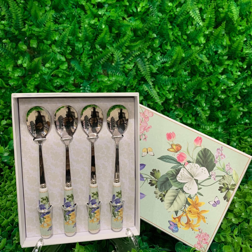 CONJUNTO C/4 COLHERES DE SOBREMESA GARDEN SUMMER