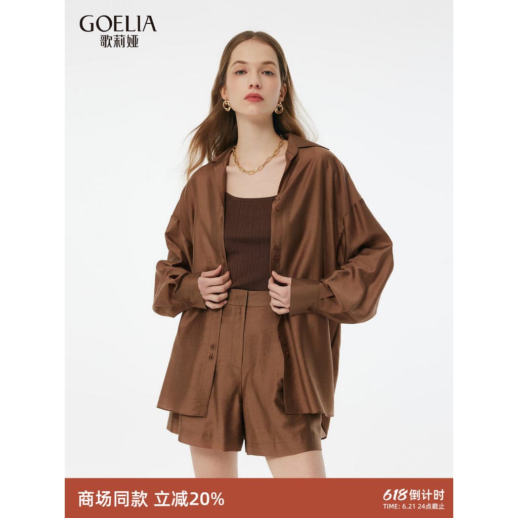 Goliath Tencel Camisa Blusa Verão Popular Desgaste Novo Estilo Único Super Lindo Terno Feminino de Duas Peças