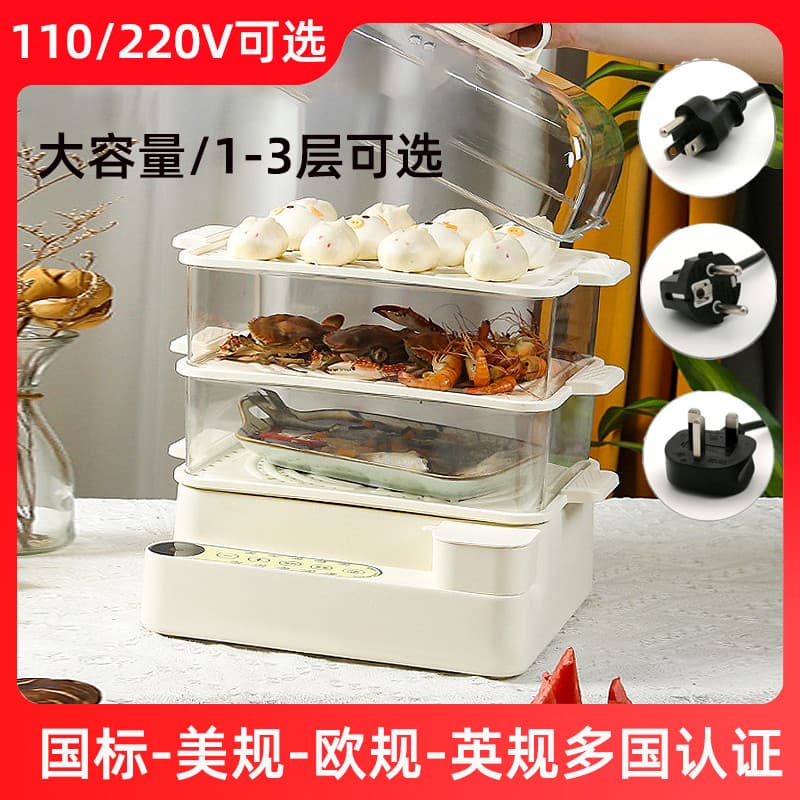 Vaporizador elétrico 110V/220V, padrão americano, multifuncional, doméstico, grande capacidade, Taiwan, Hong Kong, panel