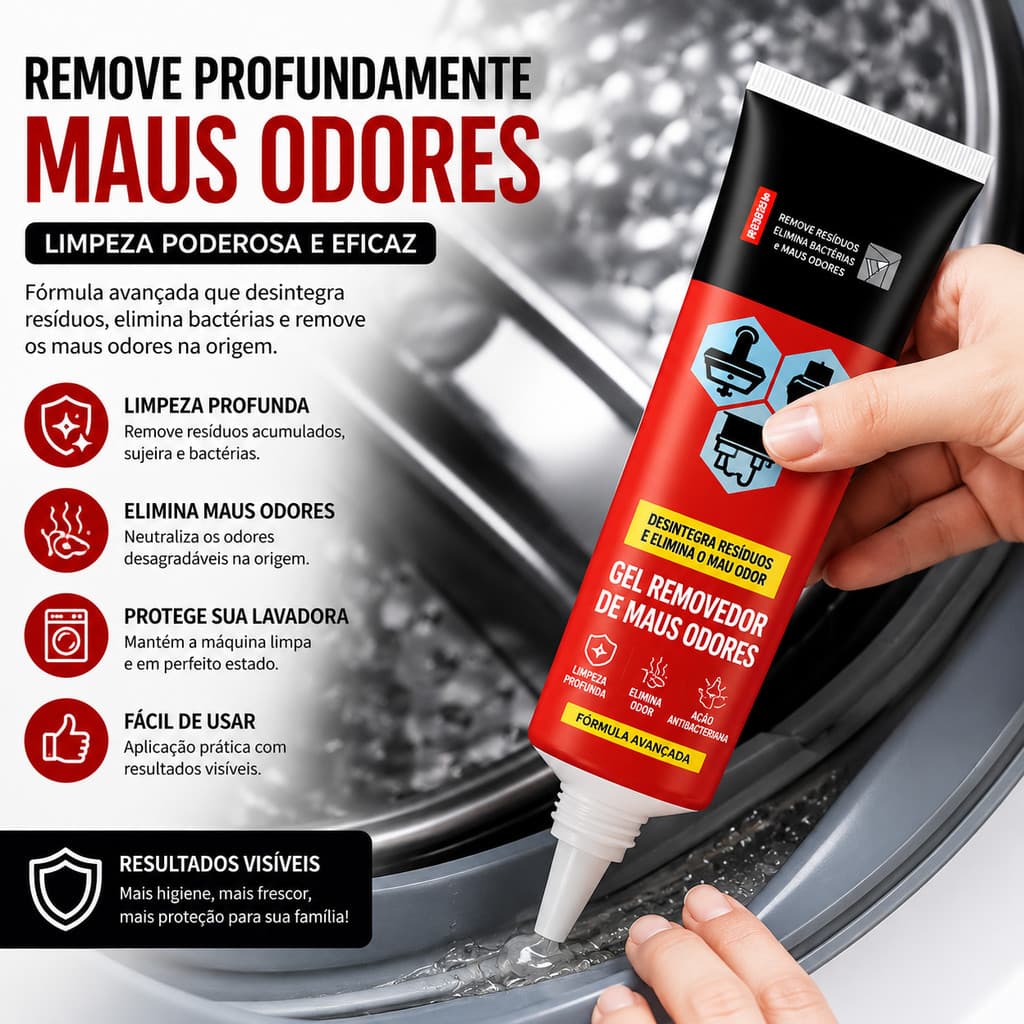 Gel Sanificante de Ação Prolongada contra Mofo e Fungos de Cozinha e Lavanderia