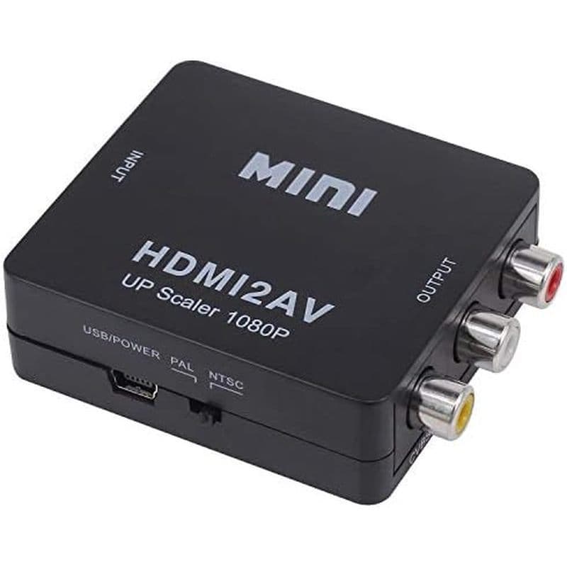 HDMI Para RCA , Conversor De Vídeo HD Adaptador Composto 1080P Mini 3RCA AV/CVBS PC/PS3/DVD , Suporte PAL/NTSC Com Cabo