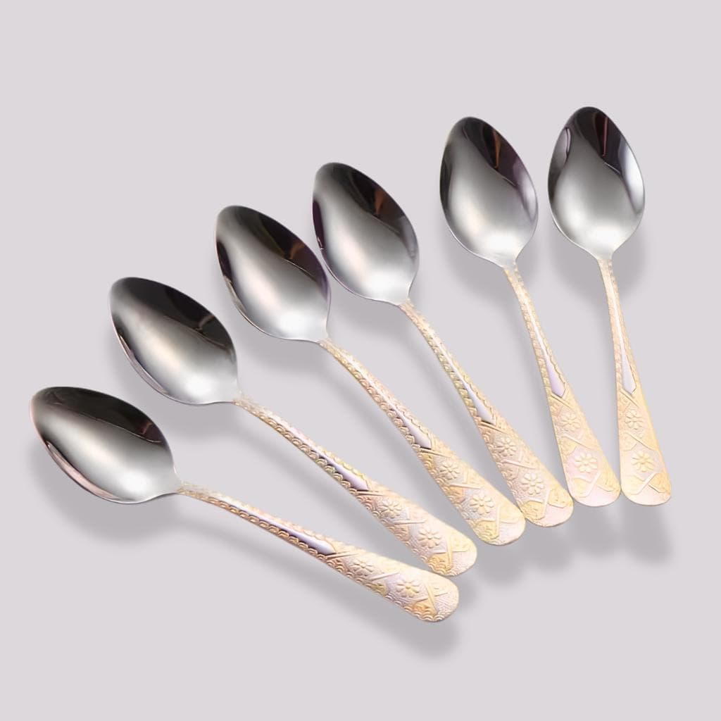 Jogo De Colheres De Sobremesa 6 Pçs Em Aço Inox Premium