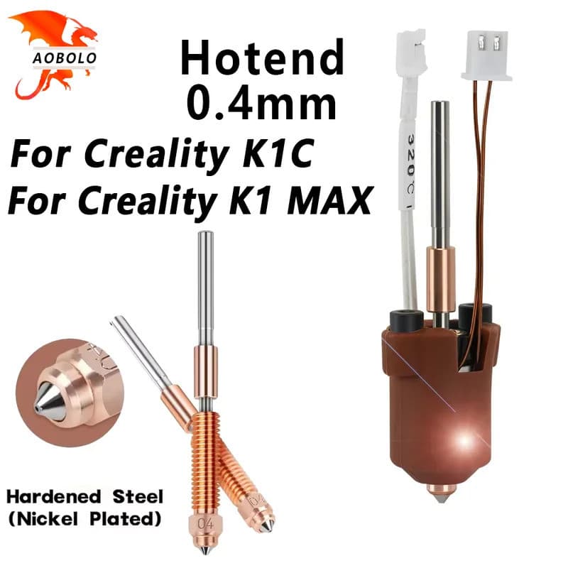 Para Creality K1C k1 Max, Kit de Bloco de Aquecimento Cerâmico para Hotend, Peças para Impressora 3D, Kit de Bico de Tro