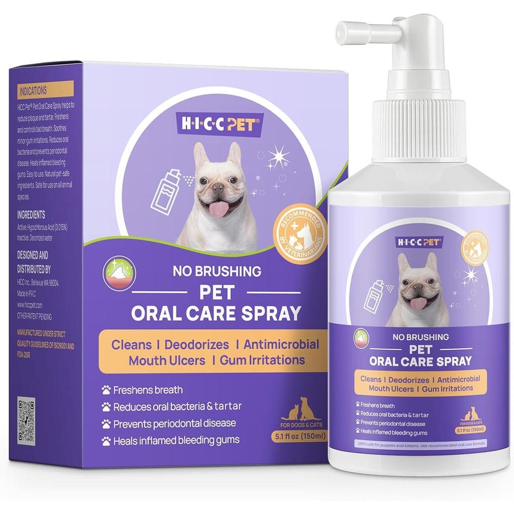 HICC PET Spray para Cuidado Dental de Cães, Higienizador de Hálito e Spray de Limpeza Dental Recomendado por Veterinário