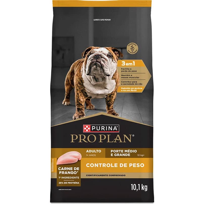 Ração Pro Plan Controle de Peso Cães Médios e Grandes 10,1kg