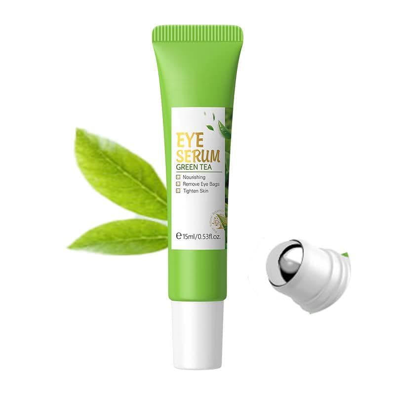Sérum para os Olhos de Chá Verde AKARY e Creme em Roll-on para a Área dos Olhos, para Bolsas e Inchaço, Creme para os Ol