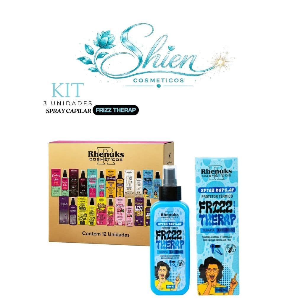 Kit 3 Unidades Spray Capilar Frizz Therap 200ml Rhenuks (Afilhado)