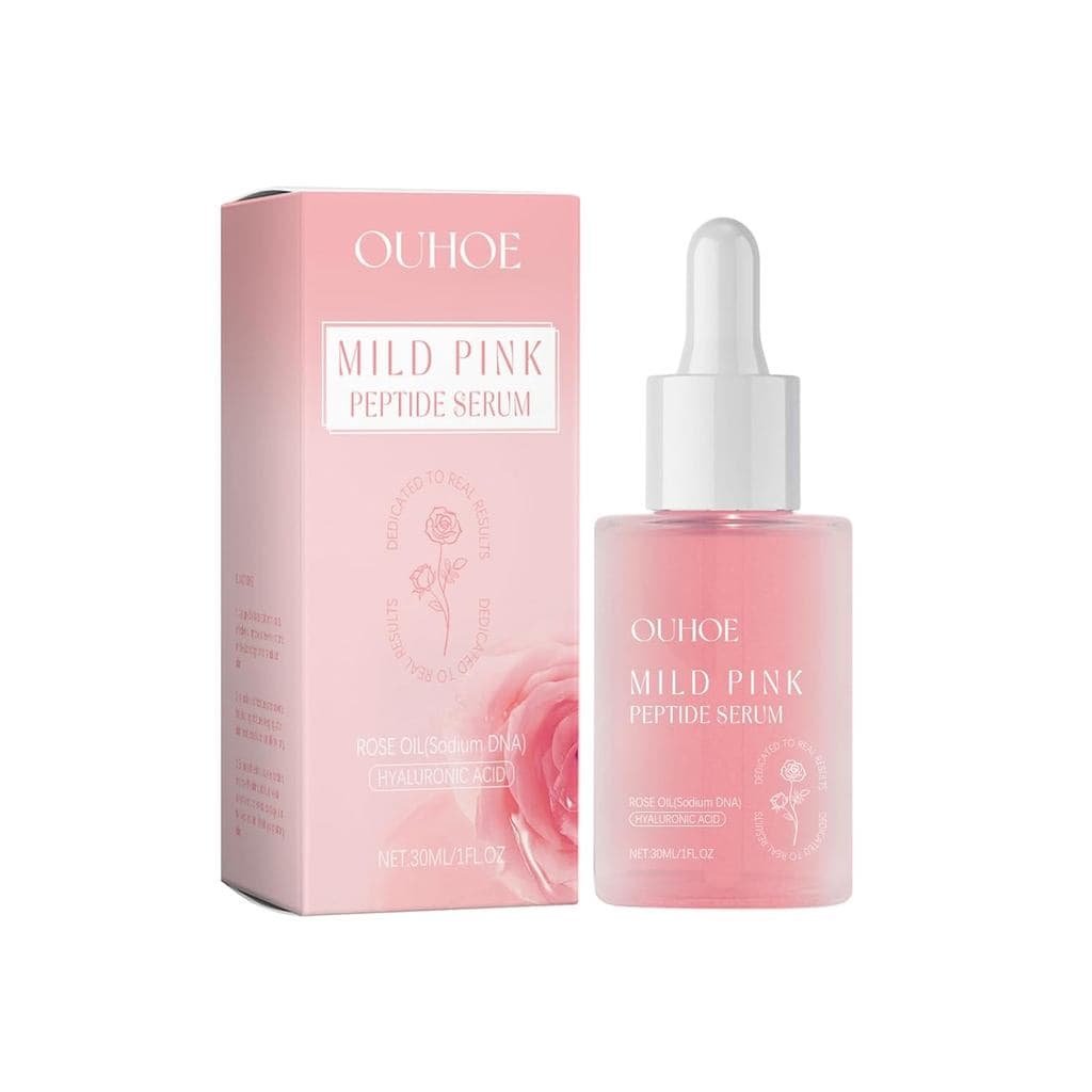 Sérum Facial com Peptídeos em Tonalidade Rosa Suave, com Óleo de Rosa e Ácido Hialurônico, Hidratante Diário para Tom de