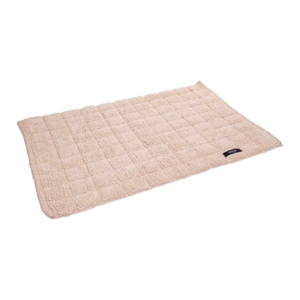 Tapete Piso Florença Quarto Banheiro Algodão Premium Bege 50x80cm Textura Quadradinho
