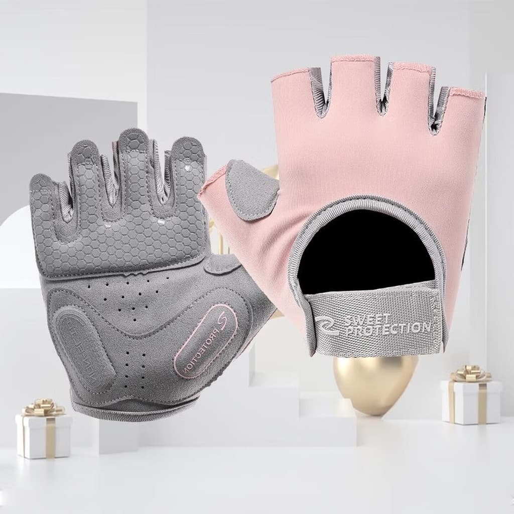 Luvas esportivas de meio dedo, equipamento de Fitness feminino, pulseira antiderrapante, barra Horizontal anti-Co