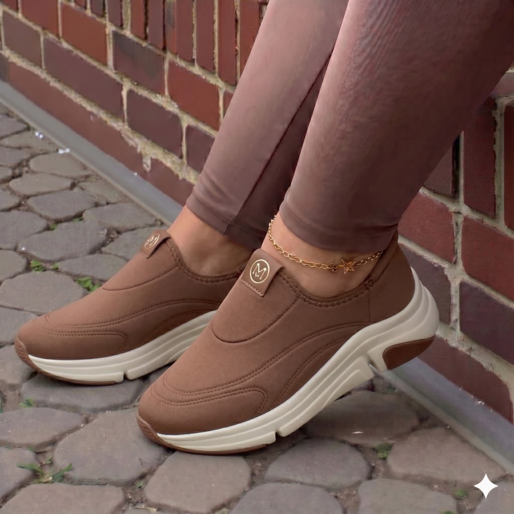 Tênis Casual Feminino Slip On Confortável Sem Cadarço  Lançamento Modare