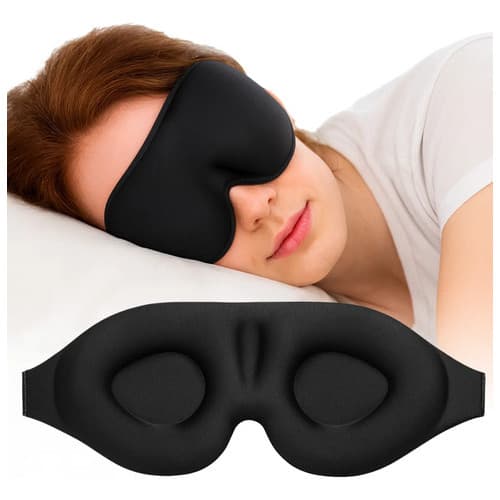 Máscara de Dormir 3D Anatômica Blackout Tapa Olhos Ajustável Macia Para Sono Profundo