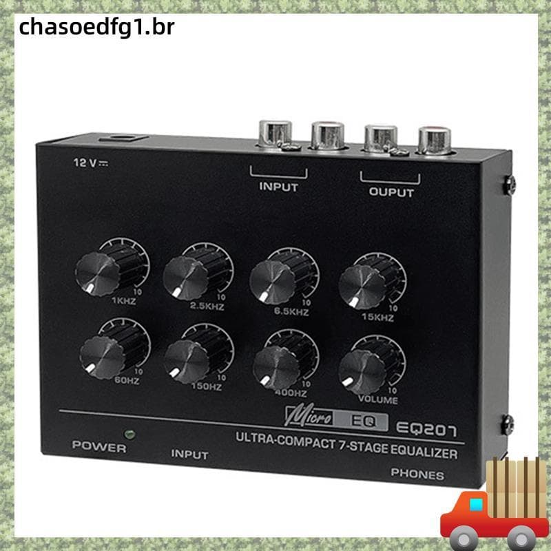 Pré-Amplificador EQ207 Equalizadores De 7 Bandas Modificadores De Som DC12V Entrada De Energia Mixer De Áudio