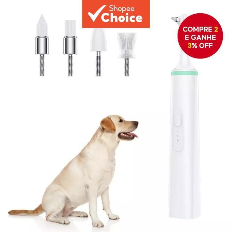 Doge & Orange Pet Escova De Dentes Elétrica Multifuncional Polidor Remoção De Tártaro De Manchas 3 Modos Fonte De Alimen