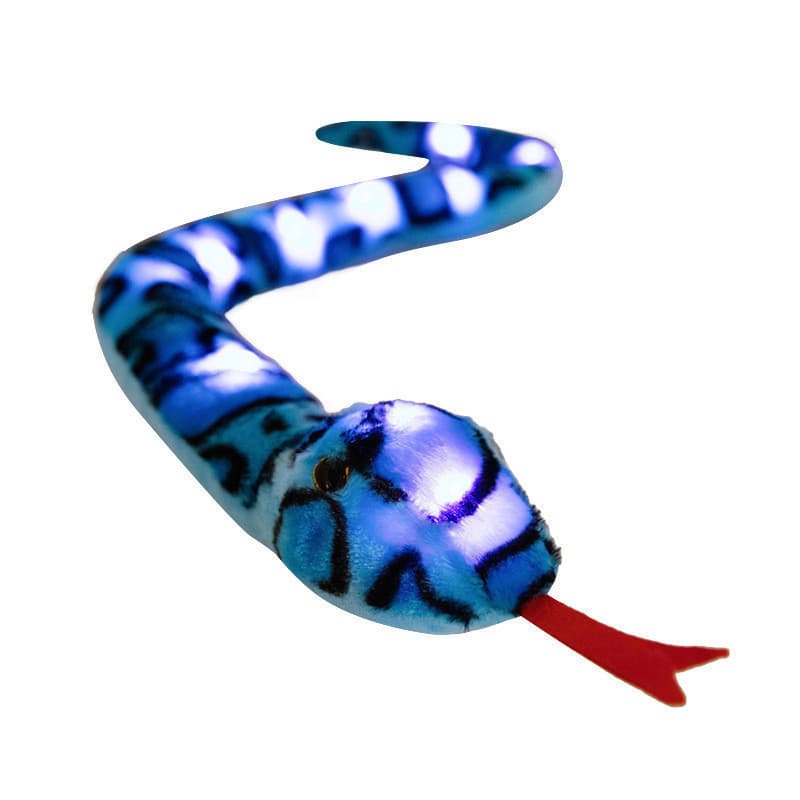 Brinquedo de pelúcia criativo mesmo estilo cobra luminosa iluminação colorida presente para meninas brinquedo ameaçante
