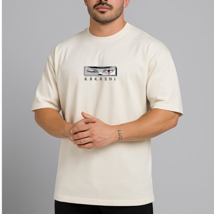 Camiseta Oversized kakashi Masculina Premium 100% Algodão Streetwear Estilo Casual Perfeito Academia entrega imediata