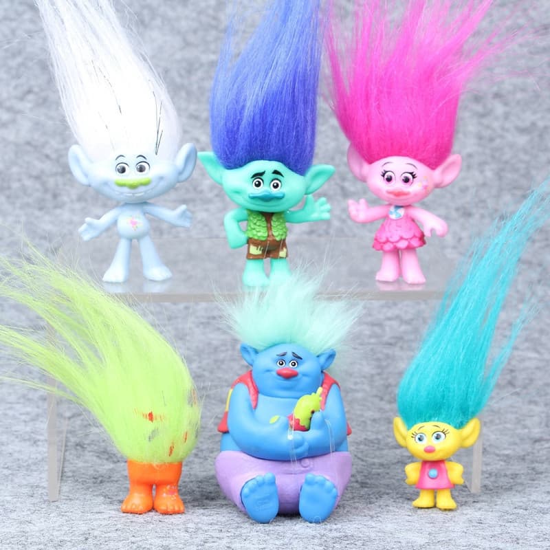 Conjunto de 6 peças, com os personagens Poppy, Branche e Pixie do filme "Tangled" da DreamWorks.   502G