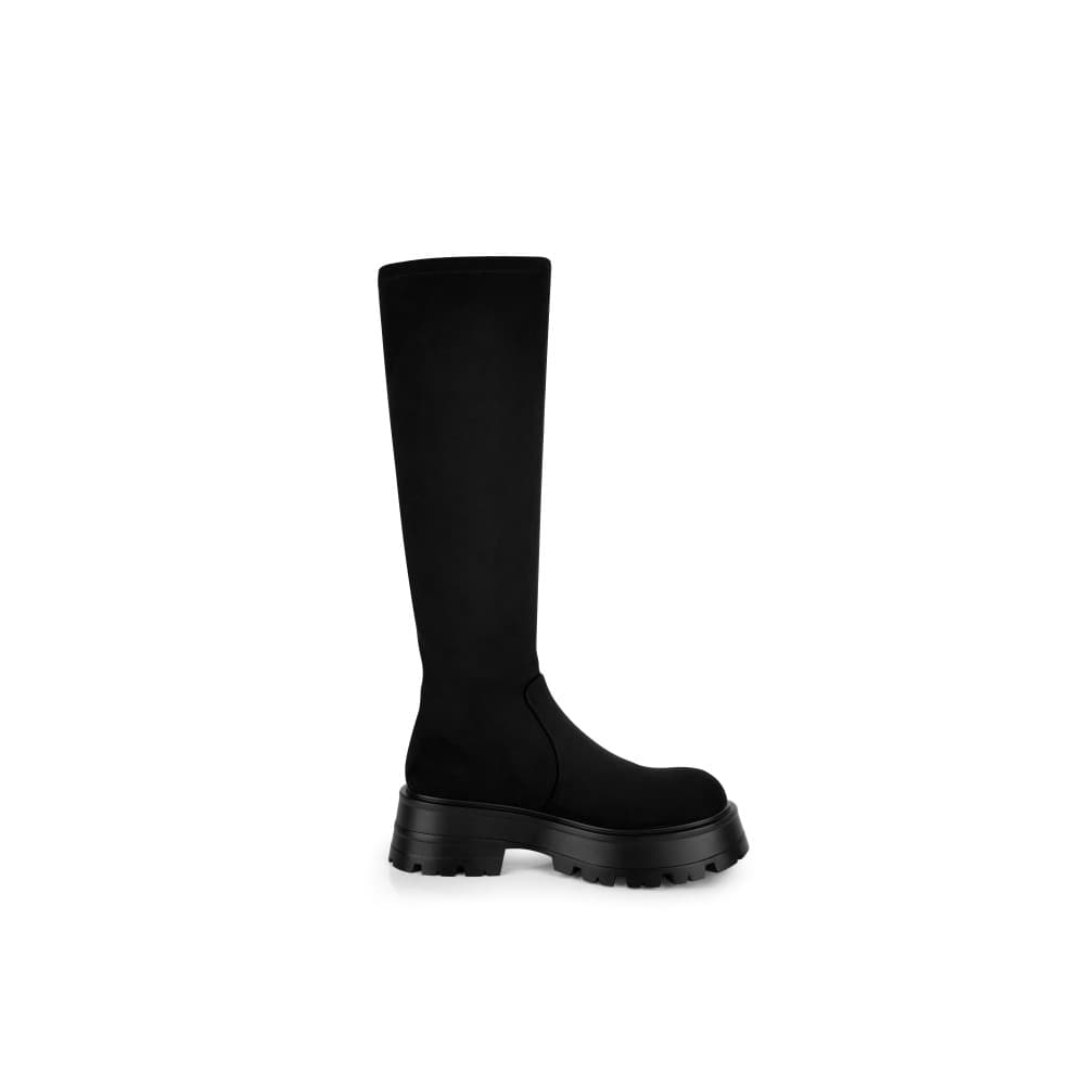INJOYLIFE camurça botas de sola grossa novo estilo couro preto mais magro olhar alto Casual All-Match botas femininas na