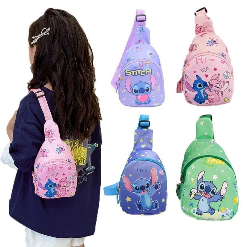 Bolsa Infantil de Desenho Animado Disney Stitch, Bolsa de Peito para Meninos, Bolsa Transversal para Meninas, Pequena Pr
