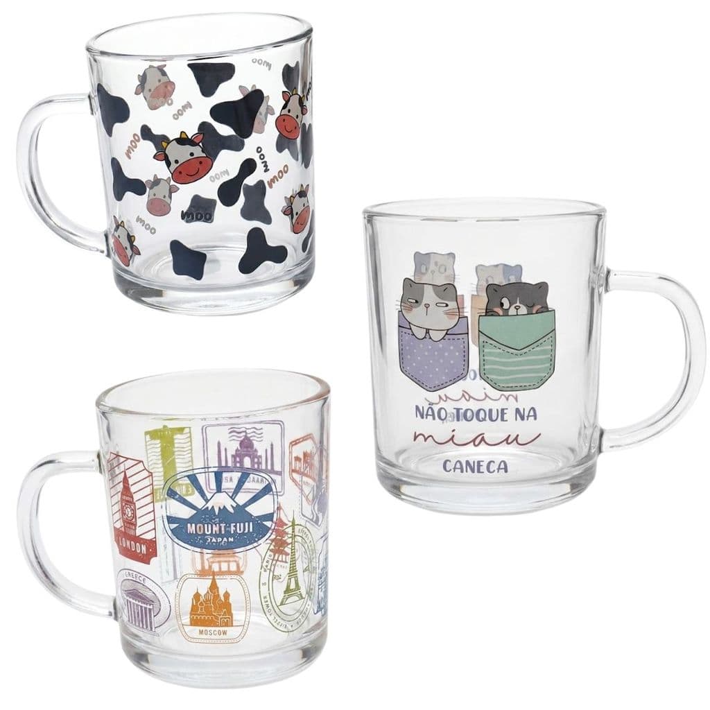 Caneca De Vidro Transparente 230ml Premium Para Café E Cappuccino